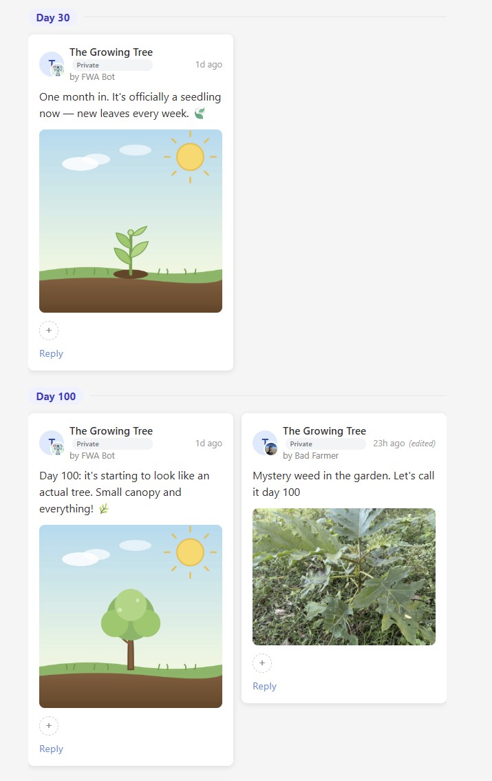 Screenshot of the new Timelines feature in use